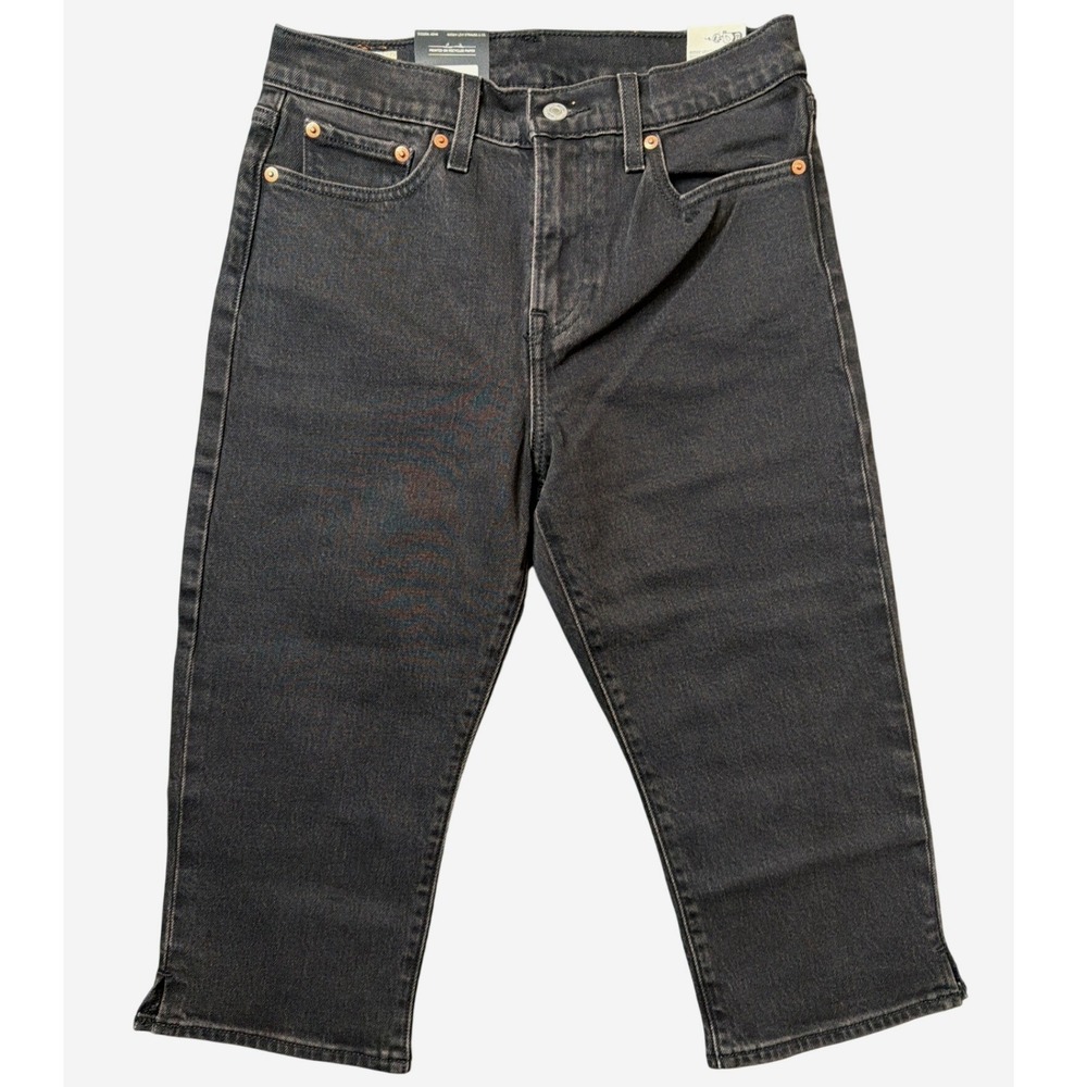 Levi's Jeans Womens 28 Ribcage Straight Ankle Black Stretch Denim NEW